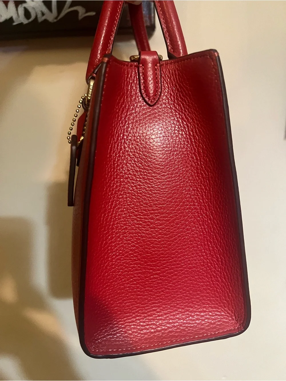 Coach Small Maggie Red Leather Satchel Bag